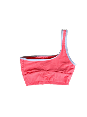 One Shoulder Top- Neon Coral