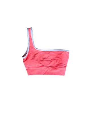 One Shoulder Top- Neon Coral