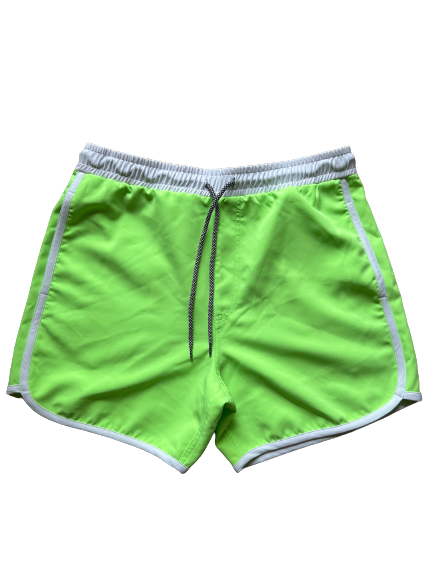 Mens Sunset Beach Boardshorts- Short Version- Lime