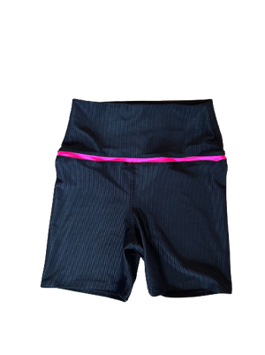 Maui Short Bottoms- Black/Neon Pink