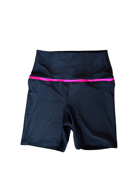 Maui Short Bottoms- Black/Neon Pink