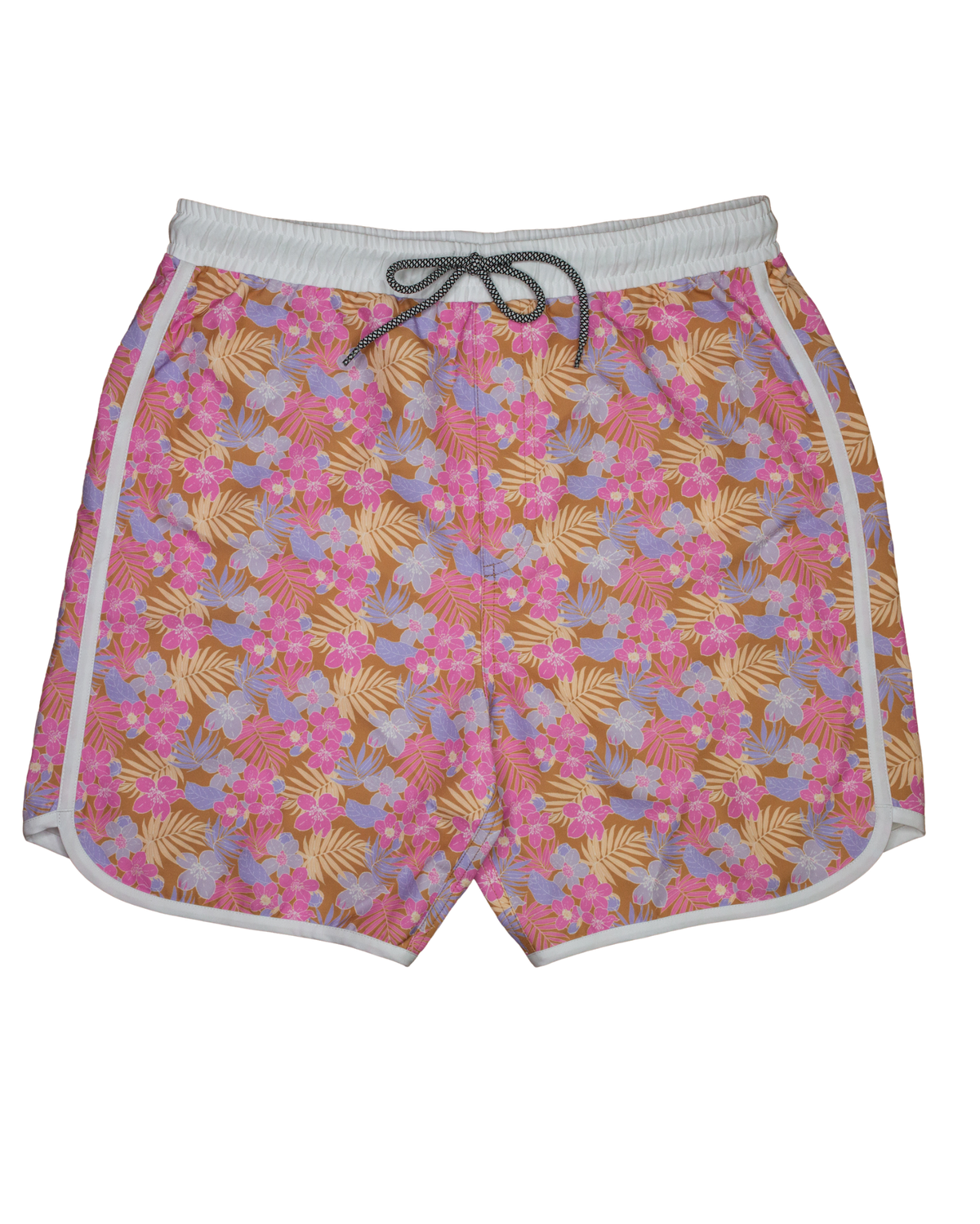 Mens Sunset Beach Boardshorts- Tiare Hawaii Palm Floral (7126819406007)