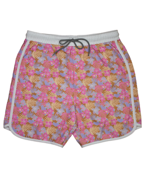 Mens Sunset Beach Boardshorts- Tiare Hawaii Palm Floral (7126819406007)