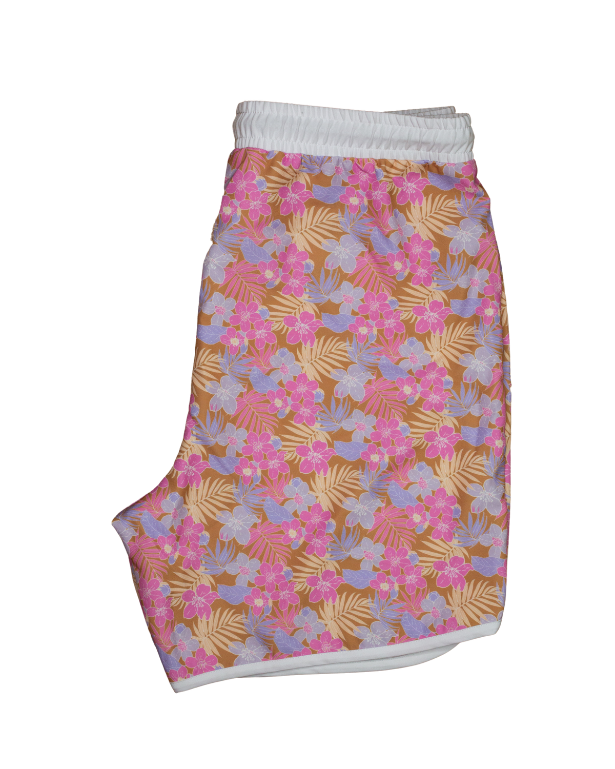 Mens Sunset Beach Boardshorts- Tiare Hawaii Palm Floral (7126819406007)