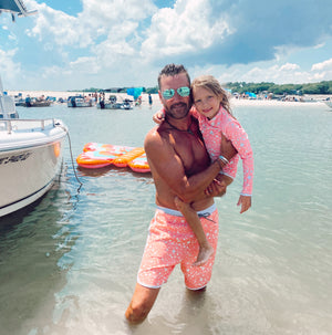 Mens Sunset Beach Boardshorts- Coral Stars X Tiare Hawaii (7148611993783)