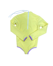 Load image into Gallery viewer, COMING SOON! Lain Mini Rashguard - Lemon/Lilac (7160924995767)
