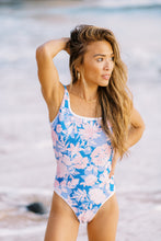 Load image into Gallery viewer, Ocean Isle One Piece- Montage Blue/Pink Tiare Hawaii X LainSnow (7113341665463)
