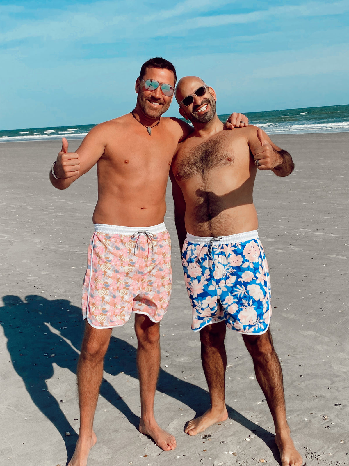 Mens Sunset Beach Boardshorts- Tiare Hawaii Palm Floral (7126819406007)