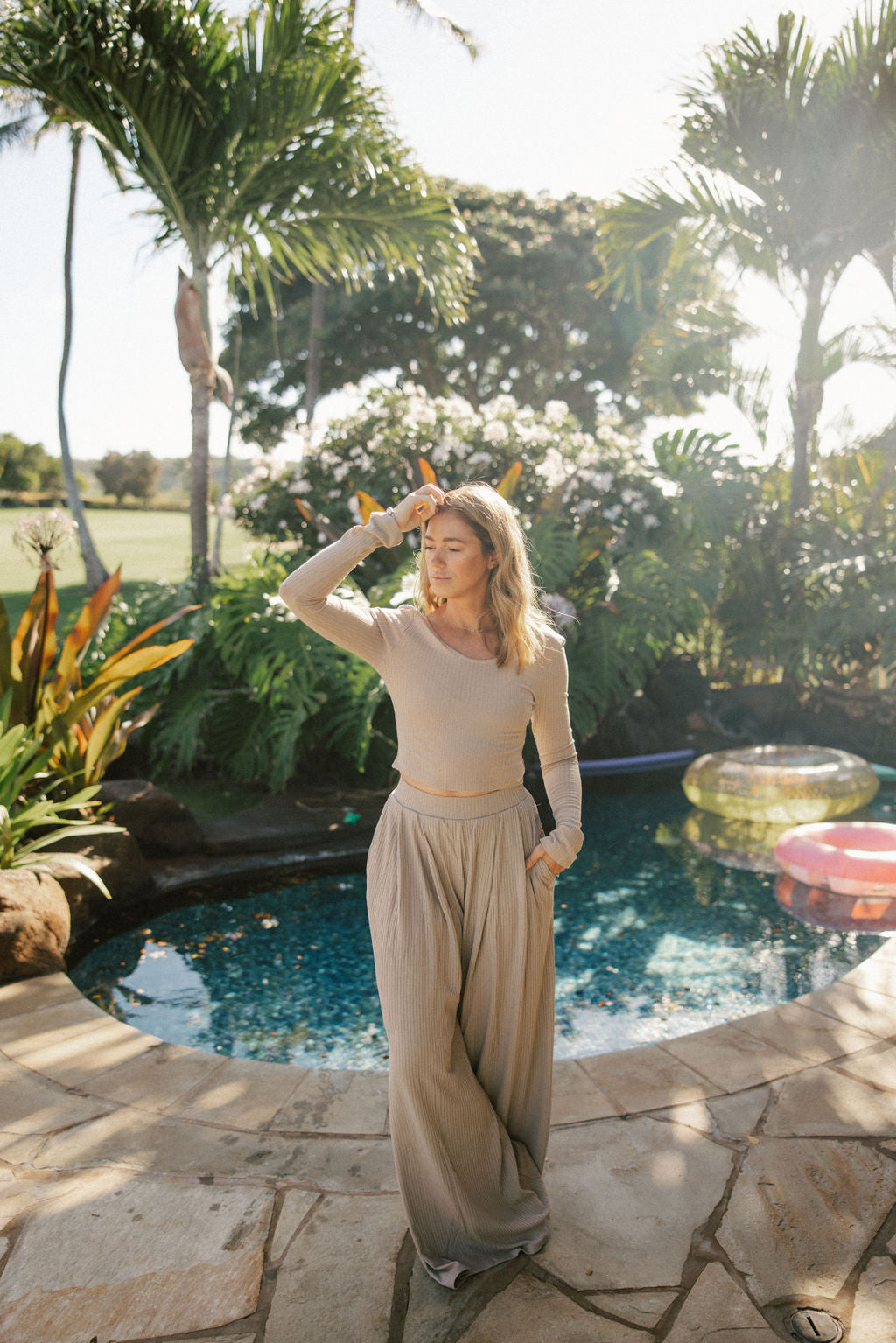 Launching Friday- Rosemary Ribbed Pants- Sand (7218474549431)