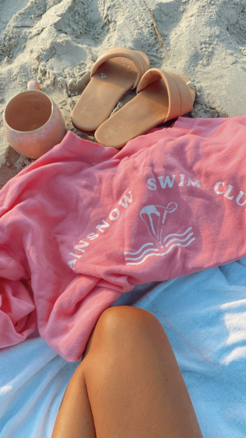 Swim Club Oversized Sweatshirt- Pitaya (7168305791159)