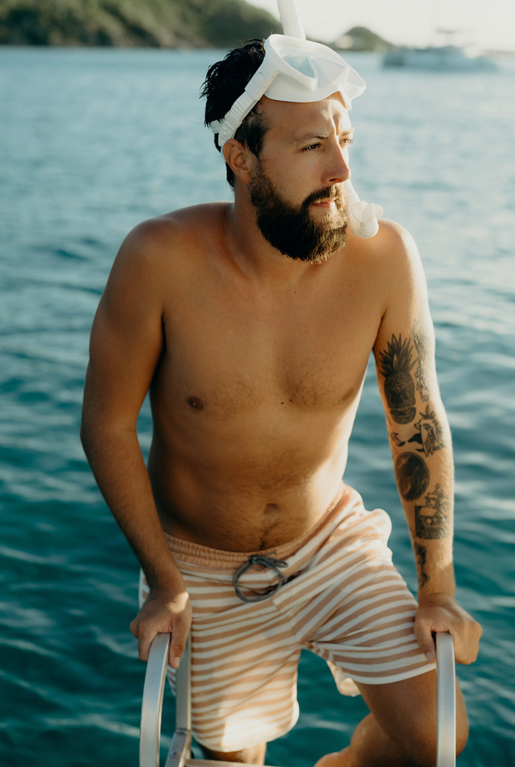 Men's Sunset Beach Boardshorts- Salty Daze Stripes