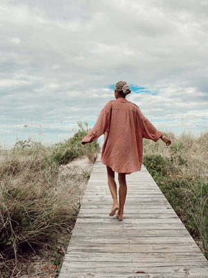 Launching Friday! Seaside Gauze Cover up- Mauve (7217795334327)