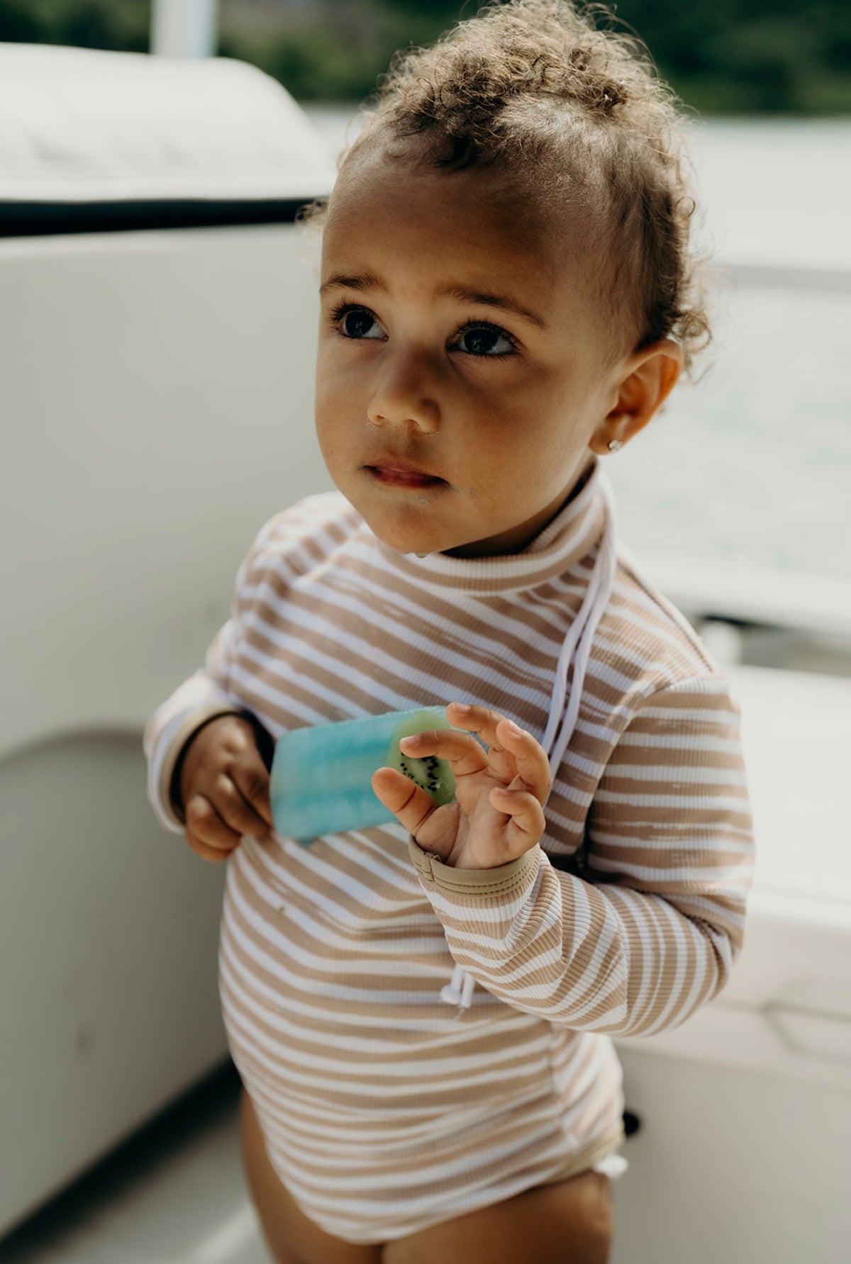 Mini Lain Rashguard- Salty Daze Stripes