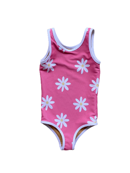 PREORDER-Charleston Mini One Piece- Retro Daisy Print (7208427126967)
