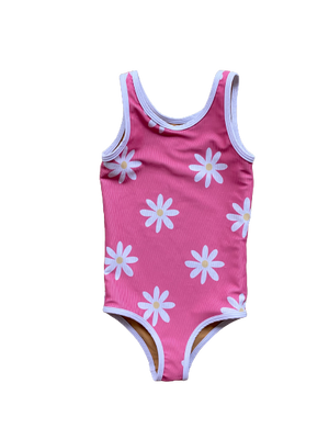 PREORDER-Charleston Mini One Piece- Retro Daisy Print (7208427126967)